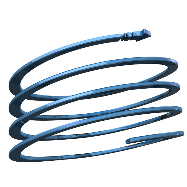 一个螺旋上升的蓝色箭头。金属光泽。积极的情感。抽象概念代表良性循环。3 d渲染。图片下载