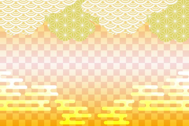 日本图案正方形背景材料矢量插图材料图片下载