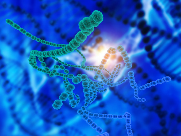 三维医学背景与抽象链球菌A病毒细胞图片下载