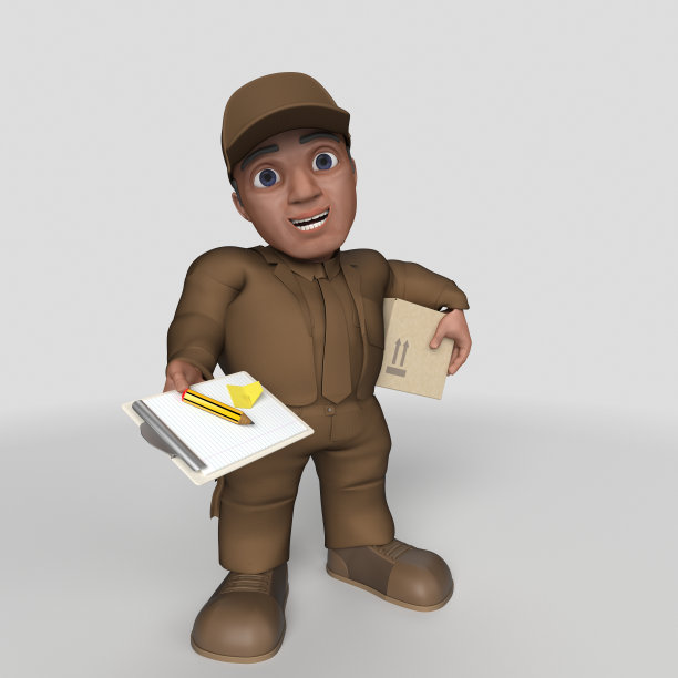 3D卡通送餐员图片下载