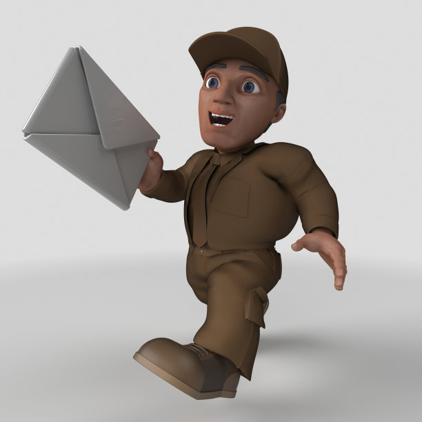 3D卡通送餐员图片下载