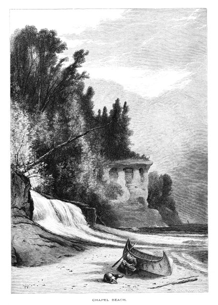 苏必利尔湖教堂海滩，密歇根州，美国，地理图片下载