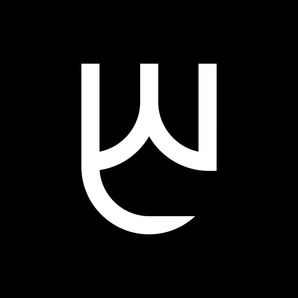 最小的WU标志。图标的UW字母在黑色背景。图片下载