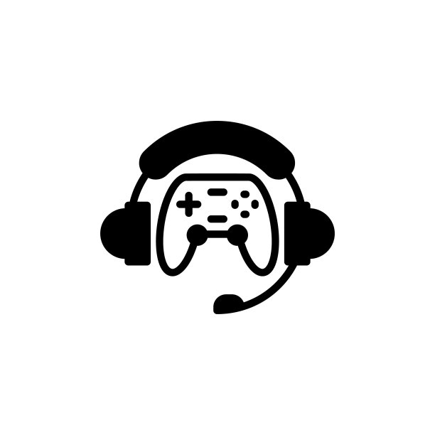 游戏耳机图标矢量。标识图片下载