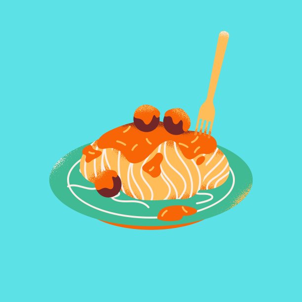 肉丸和酱面的食物图片说明图片下载