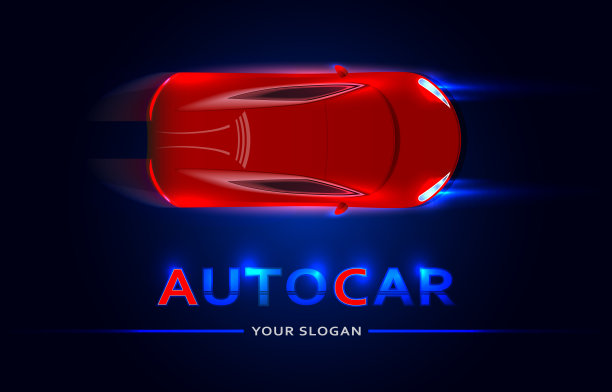 汽车的标志。高速跑车-未来概念。智能汽车。矢量图图片下载