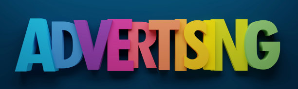 广告彩色排版的3D渲染图片下载