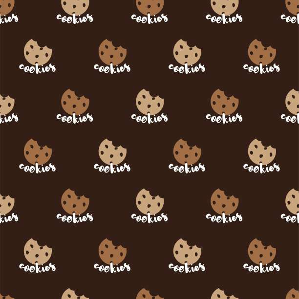 美味的零食巧克力片饼干矢量图形无缝模式图片下载