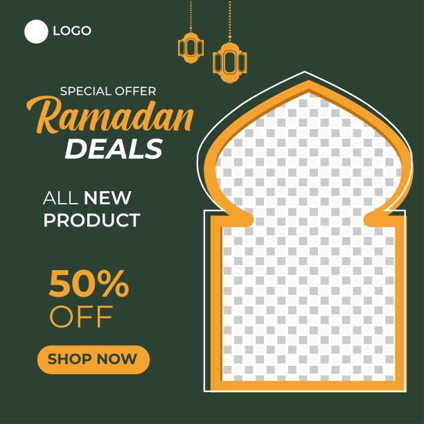 插图矢量图形斋月社交媒体提要模板图片下载