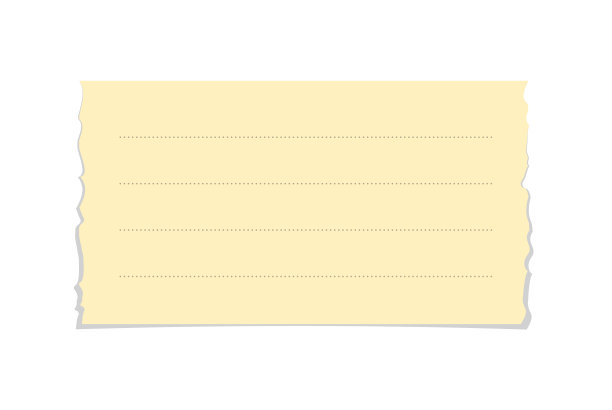 撕破黄色便利贴矢量插图。撕裂的办公室备忘录纸模板。图片下载