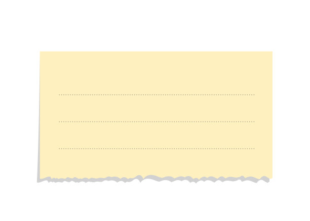 撕破黄色便利贴矢量插图。撕裂的办公室备忘录纸模板。图片下载