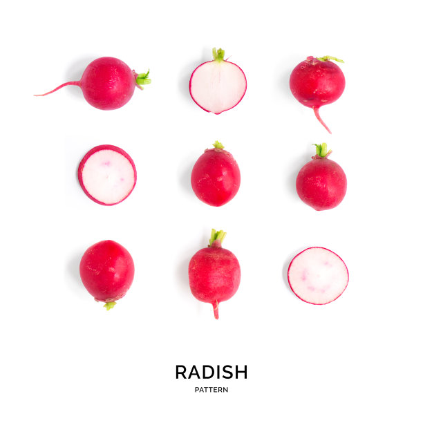 无缝模式与萝卜。热带抽象背景。白底萝卜。图片下载