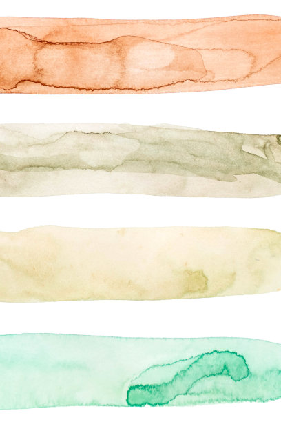 水彩模板与条纹白色背景隔离。图片下载