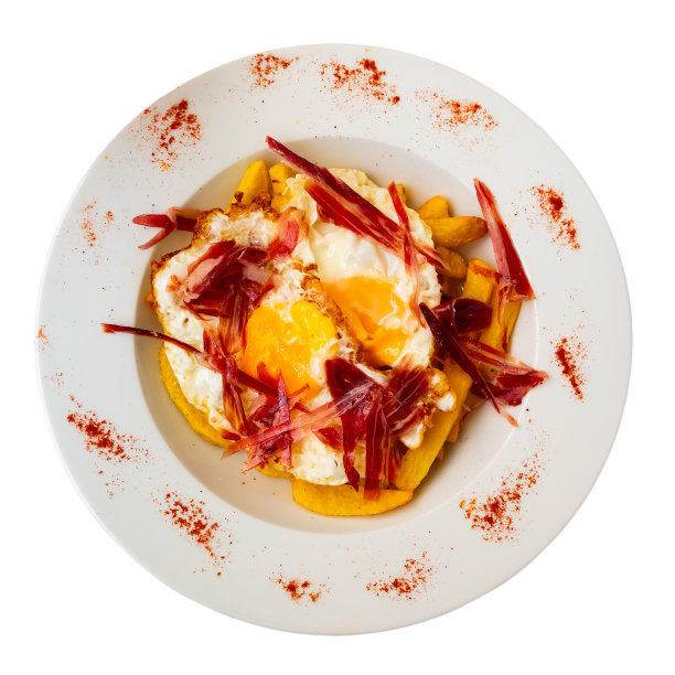 炒蛋配土豆和火腿图片下载