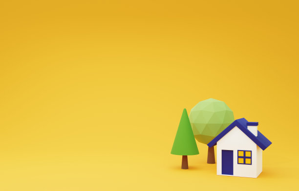 一个可爱的小房子的3d图像图片下载