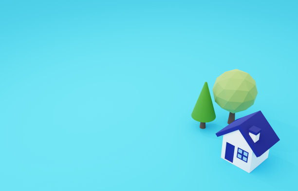 一个可爱的小房子的3d图像图片下载