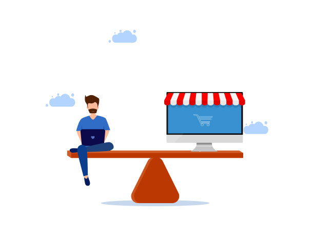 男人在笔记本电脑上工作，在线业务的规模。控制线上业务运作图片下载