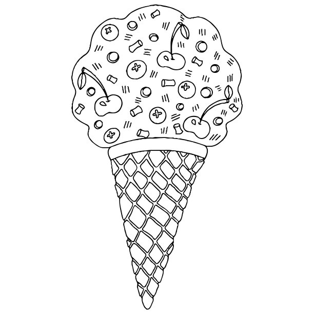 矢量冰淇淋为成人和儿童填色书图片下载