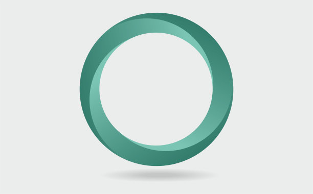 漂亮的绿色三维符号与三个部分。孤立在灰色，容易采摘。矢量插图。图片下载