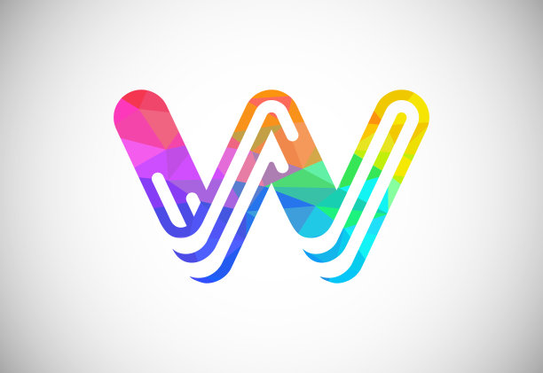 初始低聚W字母。公司业务标识的图形字母符号图片下载