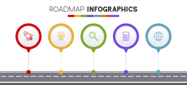 信息图设计模板和图标5个选项或5个步骤图片下载