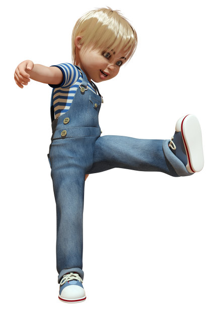 三维渲染白种人男孩图片下载