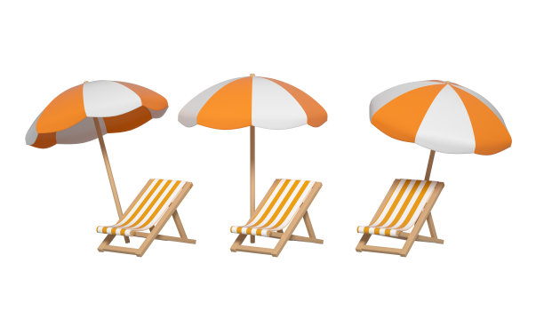 3D渲染的旅行元素场景图片下载