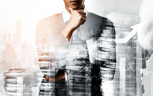 商人工作与数字金融业务图形感知技术图片下载