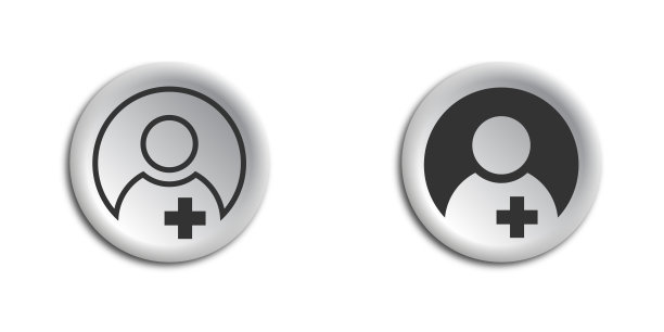 医生人物图标。简单的医疗符号。平面矢量图。图片下载