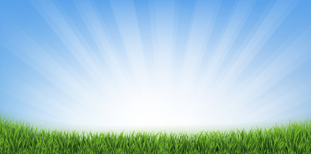 蓝天绿草边图片下载