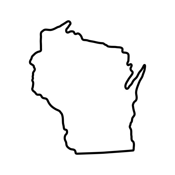 威斯康辛是美国的一个州。可编辑的中风。矢量插图。图片下载