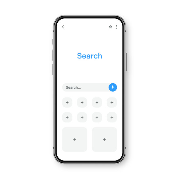 智能手机空白互联网浏览器窗口和搜索栏。网站引擎与搜索框，地址栏和文本字段。UI设计，网站界面元素。矢量图图片下载
