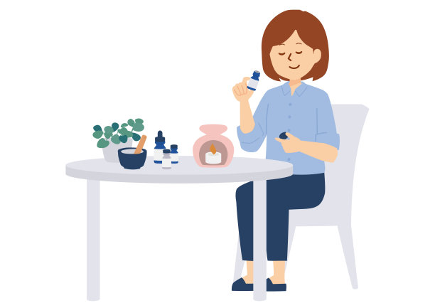 剪贴艺术的女人享受香薰油的香气图片下载