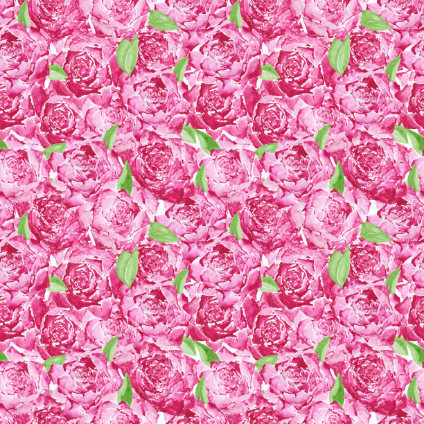 粉红玫瑰无缝图案。手绘水彩花卉无尽的印刷。美丽的花朵插图。可爱浪漫的花。花组成。植物的背景。玫瑰壁纸。图片下载