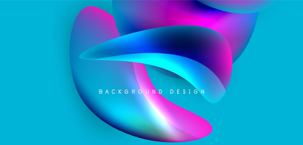 漂亮的液体形状与流体颜色抽象图片下载