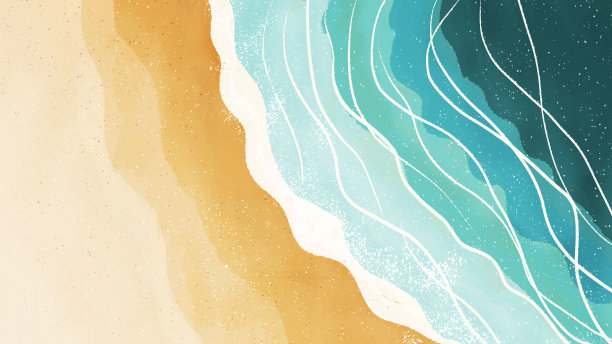 光彩照人的大海，沙滩。背景。简单。图片下载