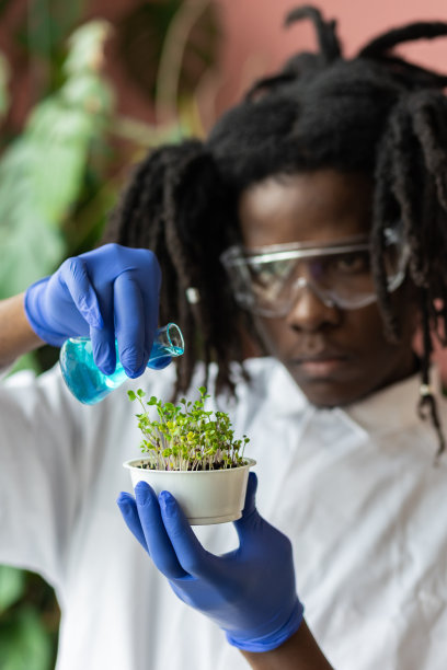 男性非裔美国科学家在实验室进行生物试验，科学研究。多文化多民族多种族的科学概念，专业生物学家图片下载