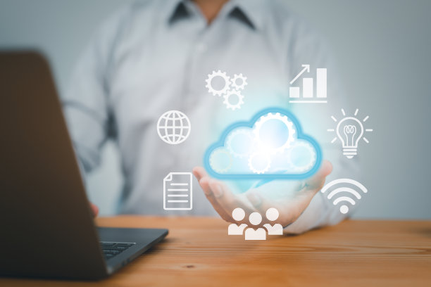 云计算技术数据库，移动服务器理念与互联网图标，互联网数据存储。驱动业务图片下载