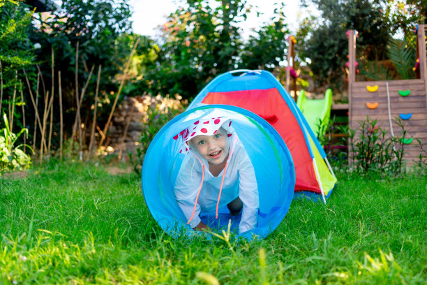 孩子，操场，玩耍，攀爬，院子，草地，草坪，房子，孩子，乐趣，幸福，微笑，迷宫，娱乐图片下载