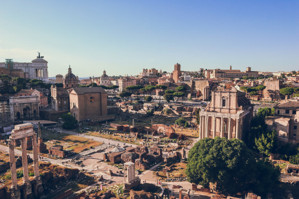 日落在罗马广场，罗马，意大利图片下载