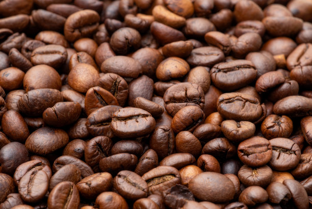 特写罗布斯塔咖啡豆背景图片下载