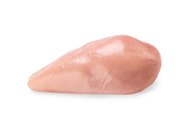 白色背景上的生鸡肉。图片下载