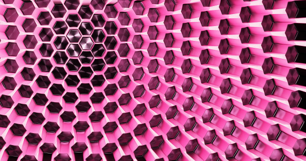 抽象背景的六边形，表面从几何块。三维渲染图片下载