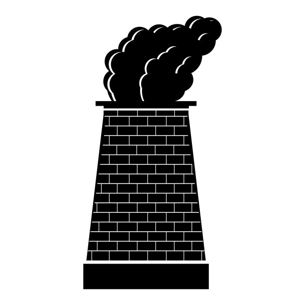 生产烟囱，图标，模板，孤立矢量插图图片下载