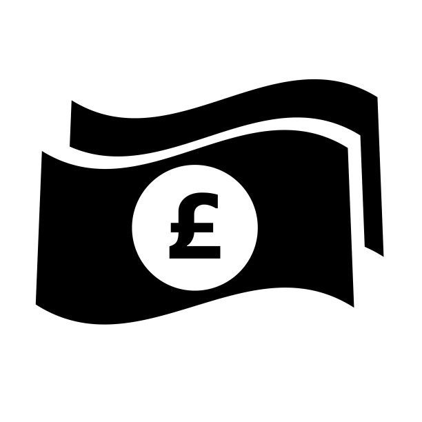英镑剪影图标英镑纸币矢量图片下载