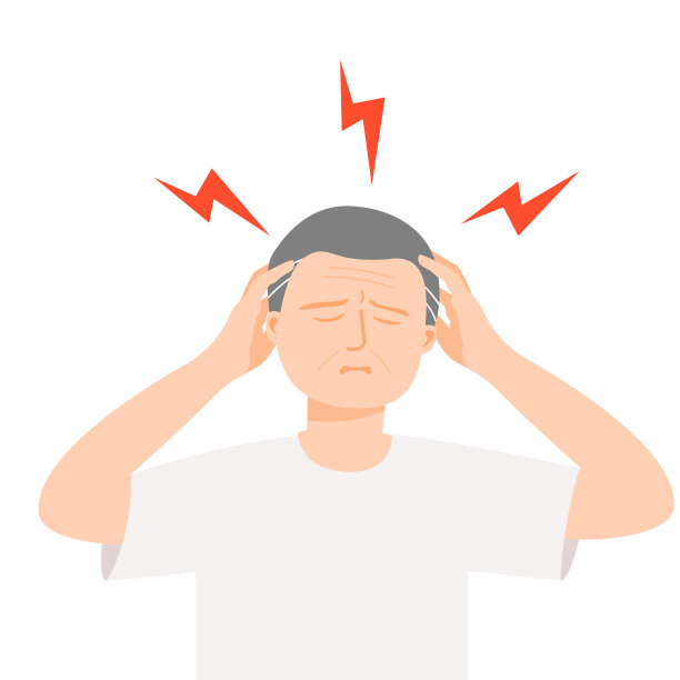 孤立的头痛人在平面矢量插图。图片下载