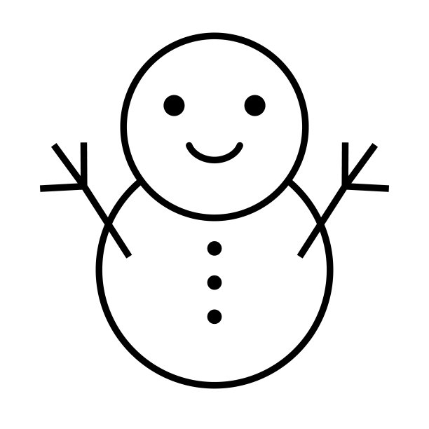 简单的雪人图标。冬天的象征。向量。图片下载