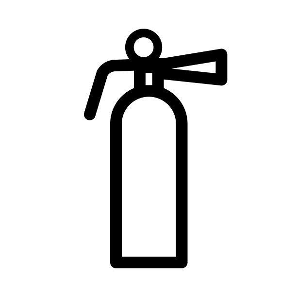 简单的灭火器图标。消防设备。向量。图片下载