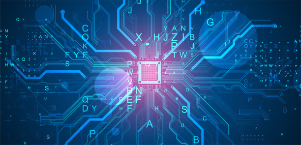 CPU的概念。电路板。技术背景。图片下载