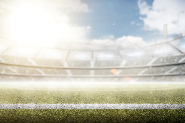 日间专业足球场。绿草如茵的体育场，阳光灿烂。大体育场里挤满了球迷。体育场3 d。阳光。体育运动图片下载